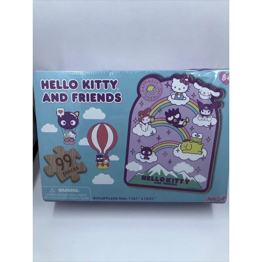 Hello Kitty and Friends Sanrio Wooden Jigsaw Puzzle 99 pcs.  Sealed